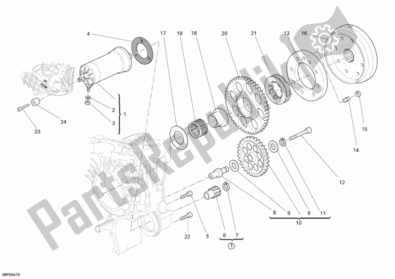 Toutes les pièces pour le Demarreur du Ducati Multistrada 1100 S 2009